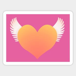 Winged Heart - Orange Magnet